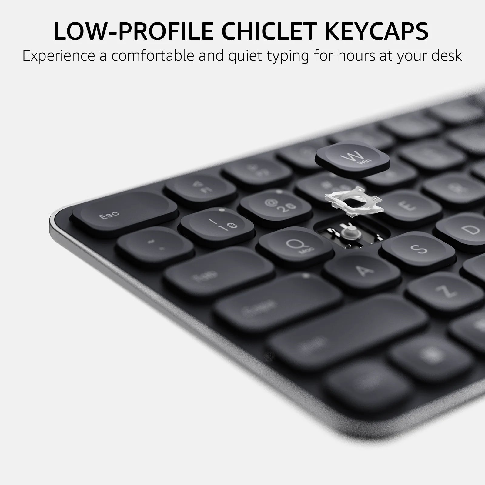 Rapoo E9050L / E9350L / E9550L  Multi-Device Wireless Keyboard  Blade-Series 78 /  99 / 110 Key Ultra-Thin Keyboard 2.4G / Bluetooth Support 4 Devices Low-Profile Al-Alloy Frame Quiet Typing Rechargeable Compatiable for Windo