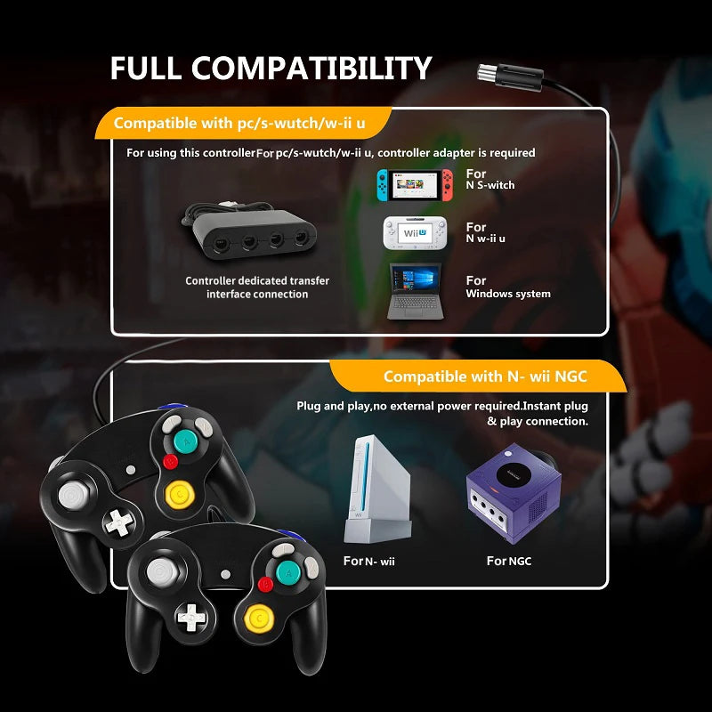 Compatible with NintendO Switch GC Wired Controller For Gamecube For NGC GC Controle Switch Gamepad  Controle